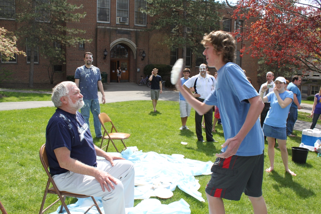 gary towsley being pied in the face