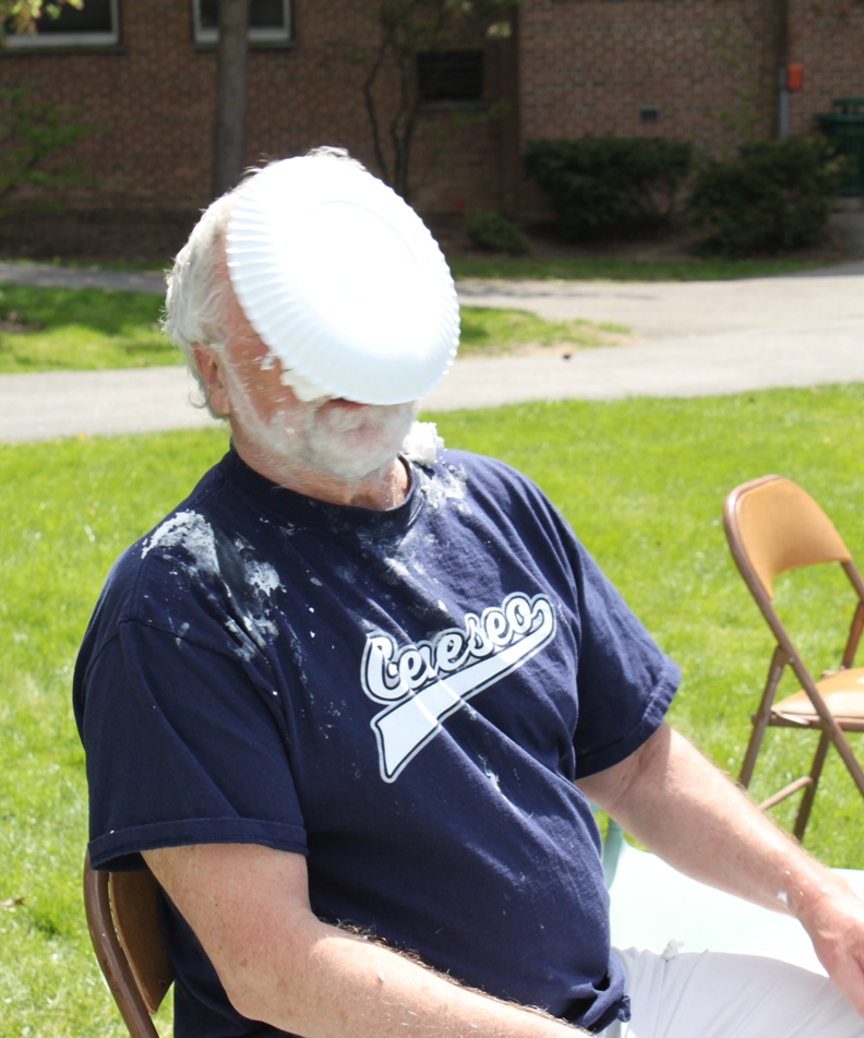 gary towsley being pied in the face