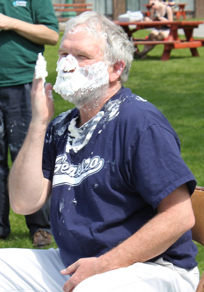 gary towsley being pied in the face