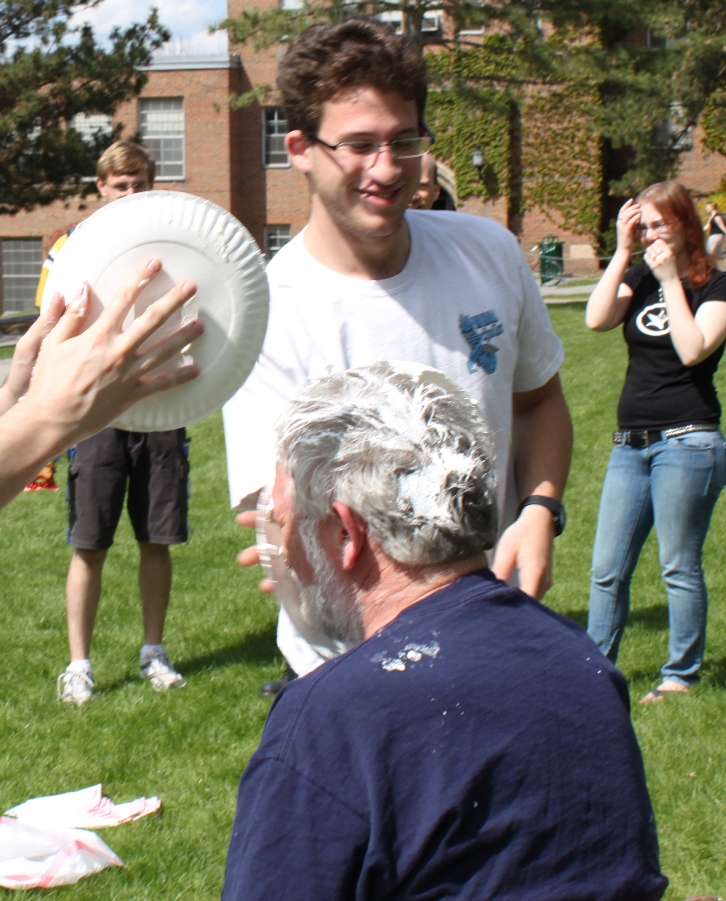 gary towsley being pied in the face
