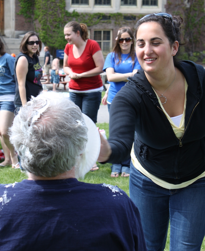 gary towsley being pied in the face