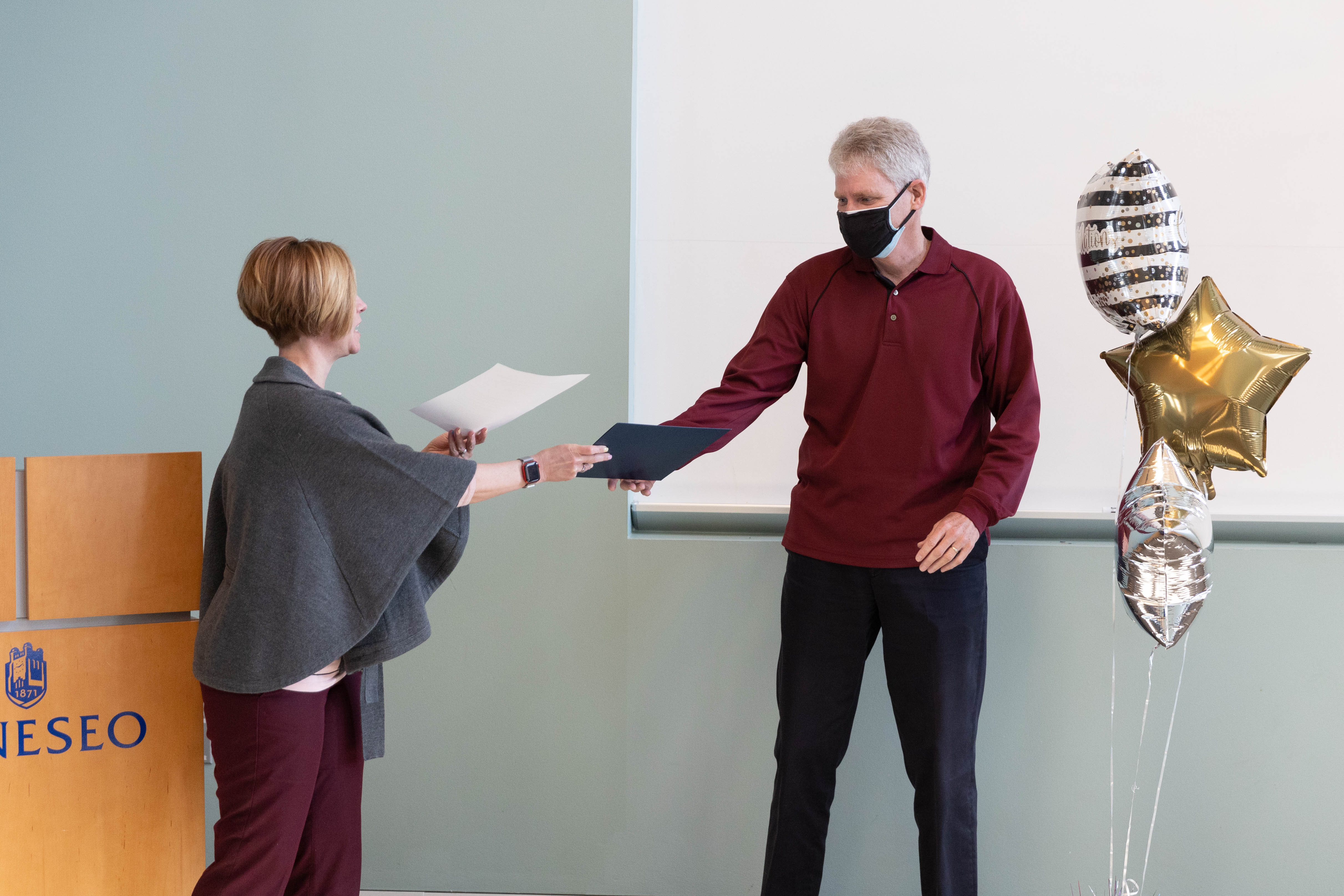 Brian Bennett receiving the award
