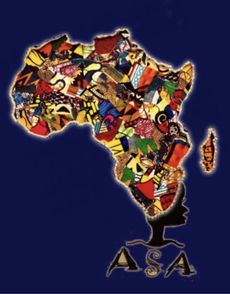 ASA logo of a woman whose hair is in the shape of the African continent