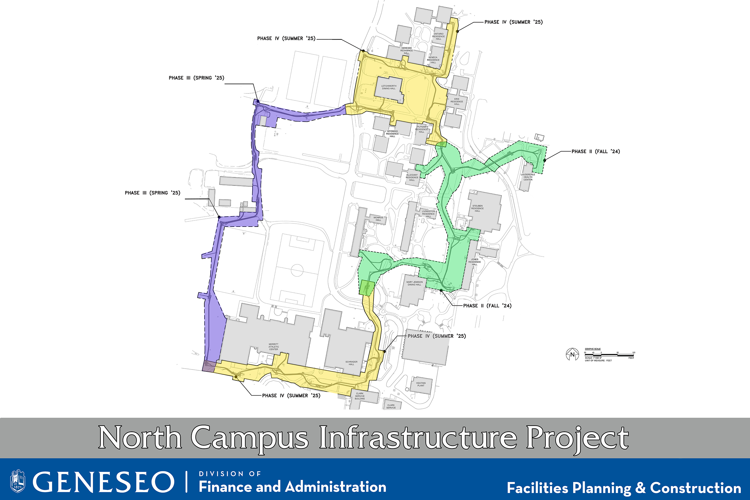 Map of north campus infrastructure project