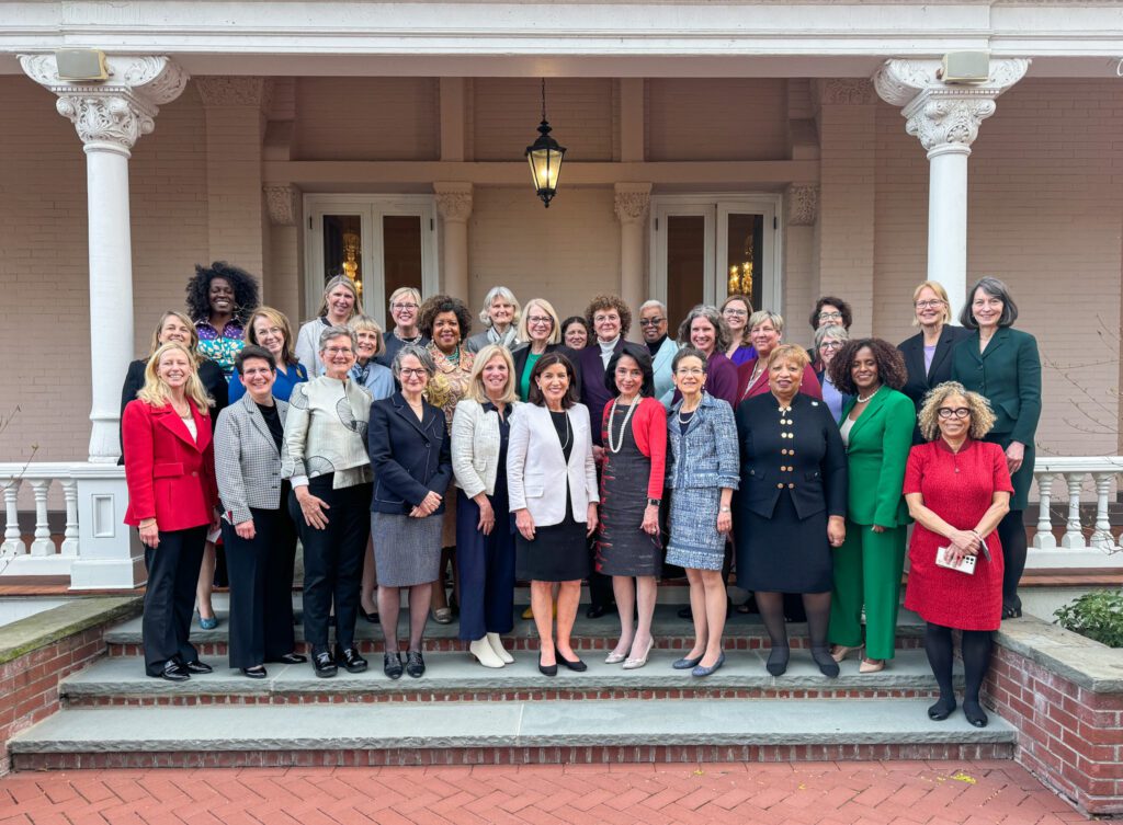 women presidents posing with Governor Kathy Hochul