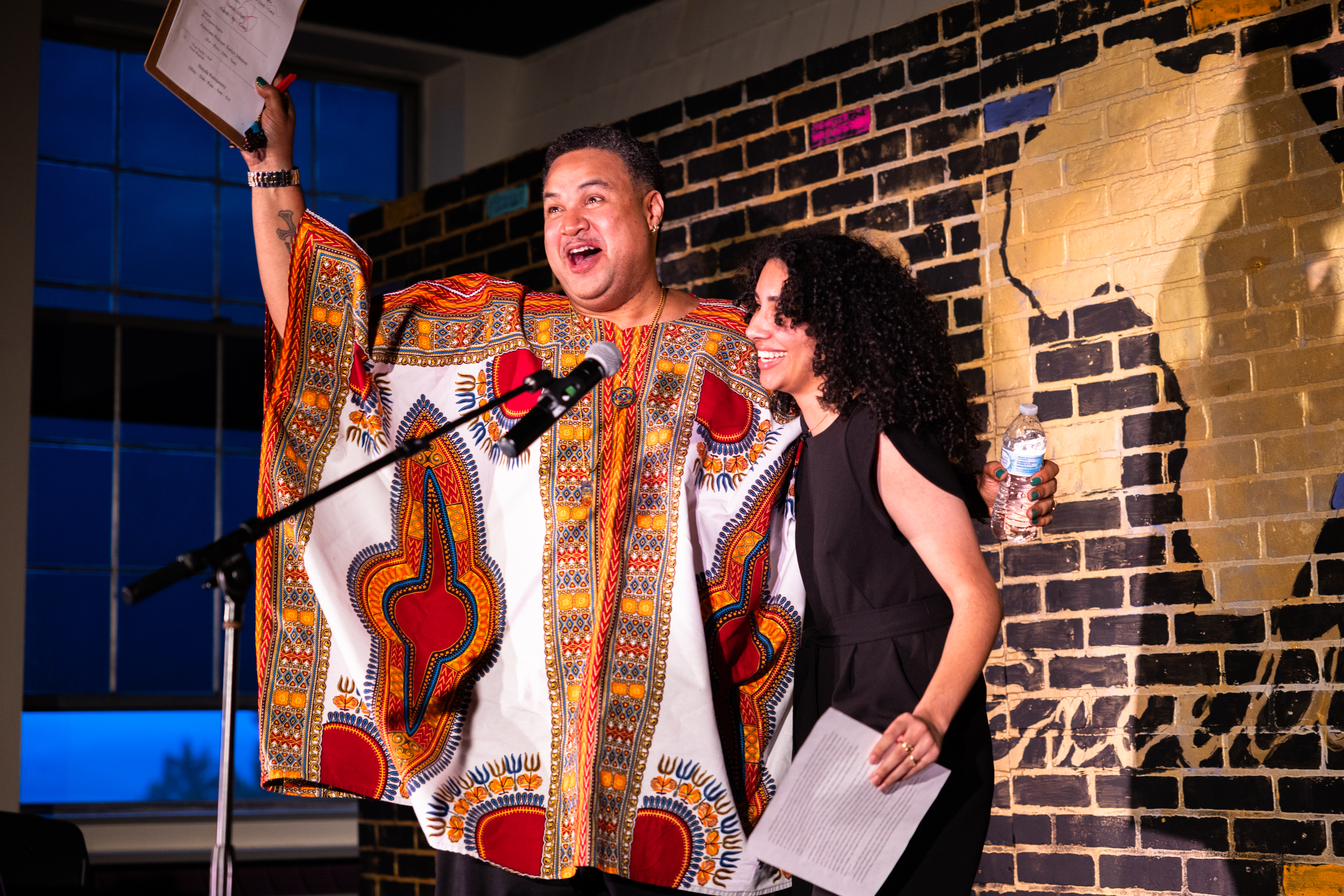 Two people perform for Eyes on the Prize