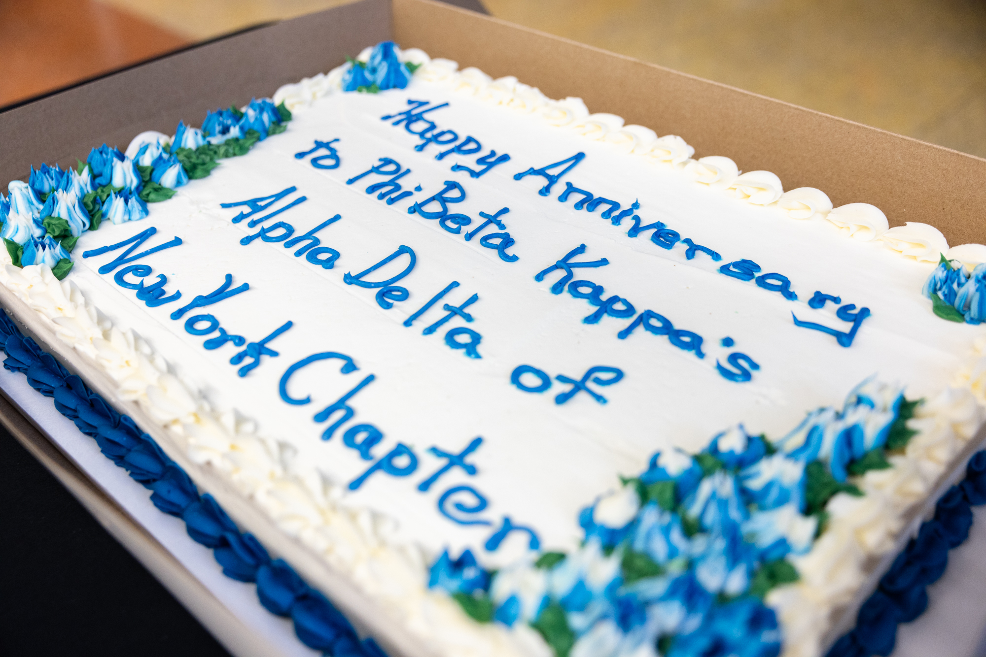 Cake celebrating PBK 20th anniversary