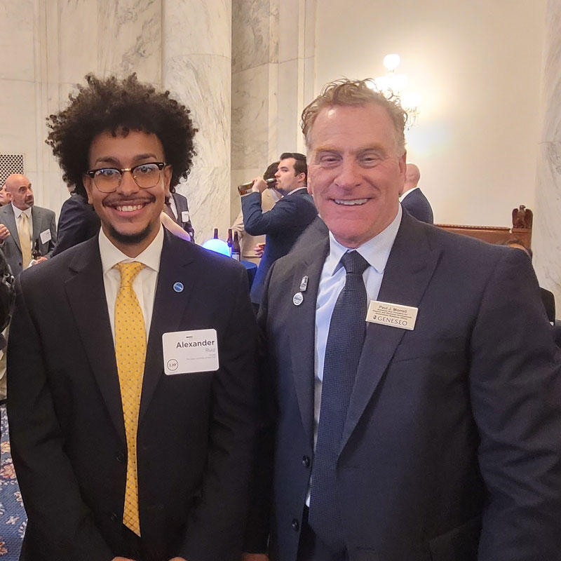 SUNY Student Assembly President Alexander Ruiz and Paul Morelle