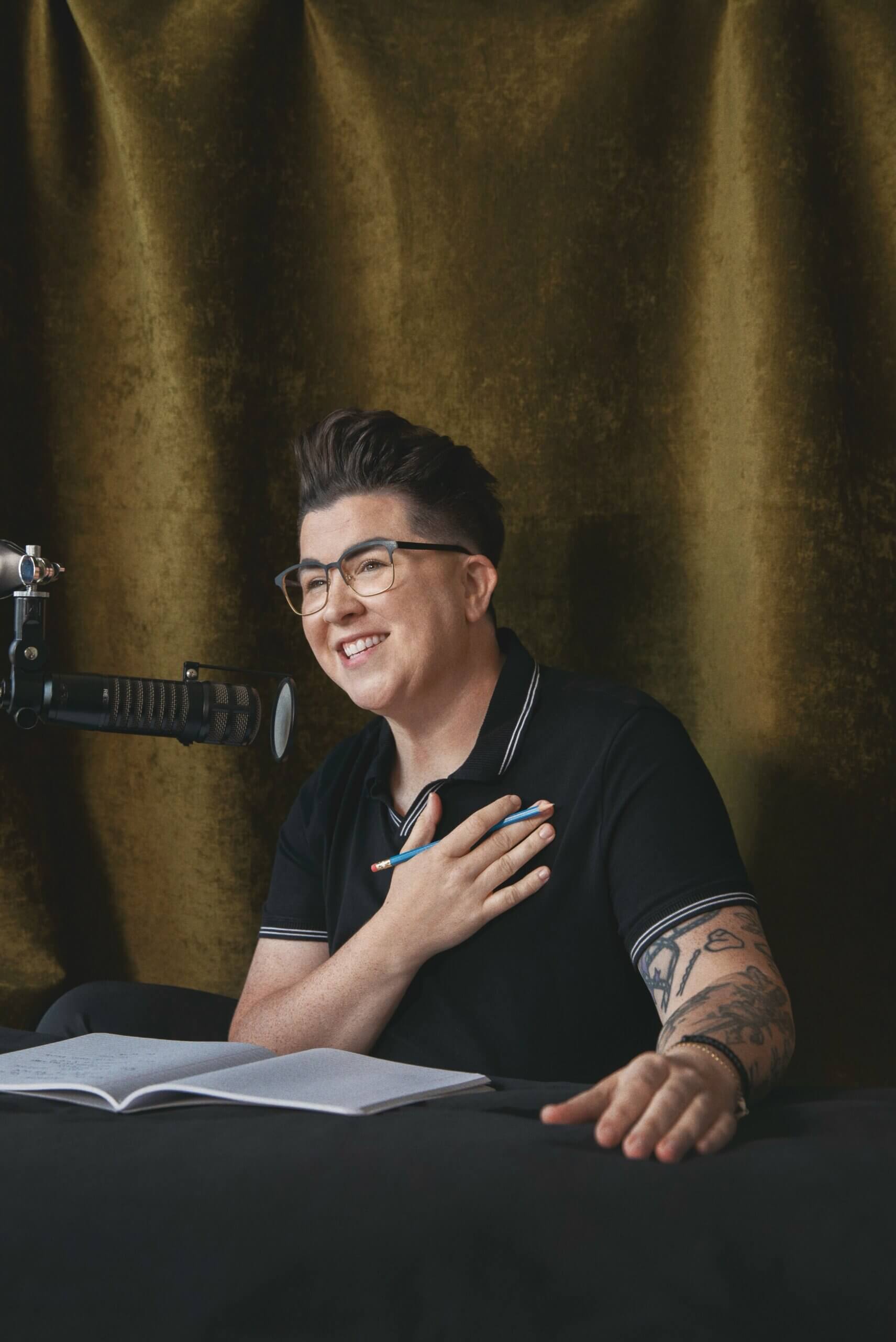 image of person podcasting