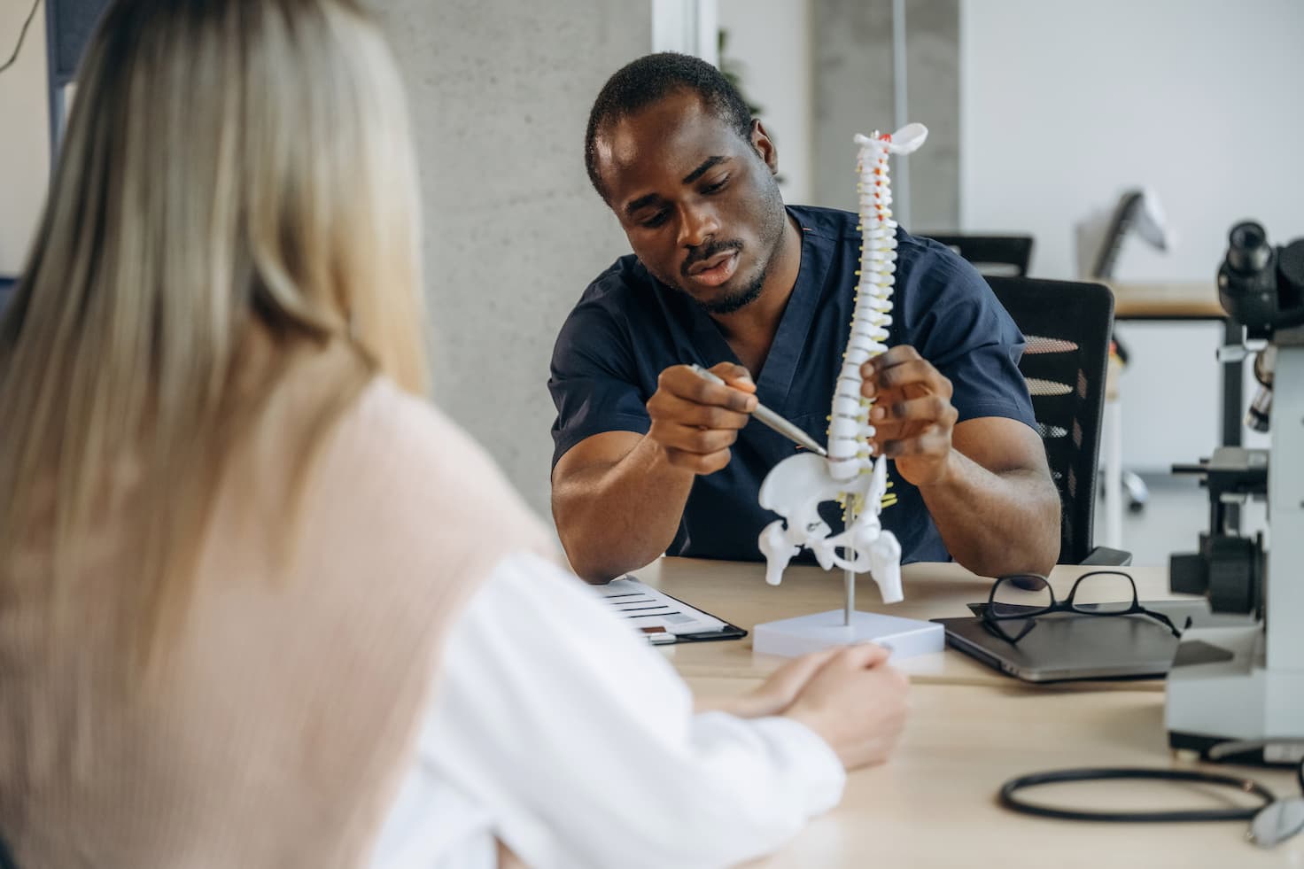female patient at consultation with doctor