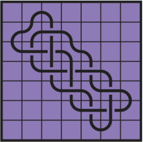 Curved lines on purple background