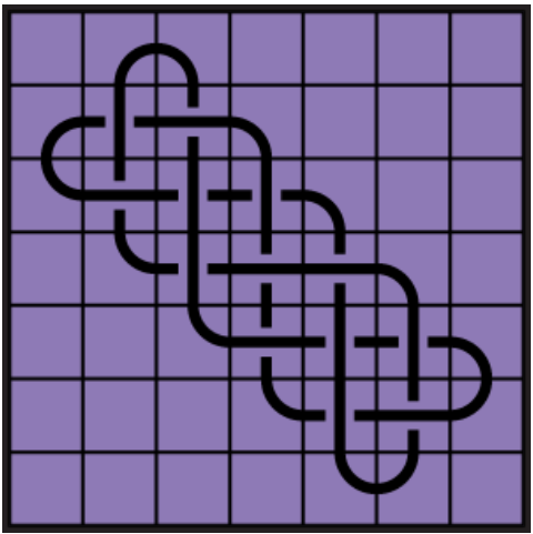 Curved lines on purple background