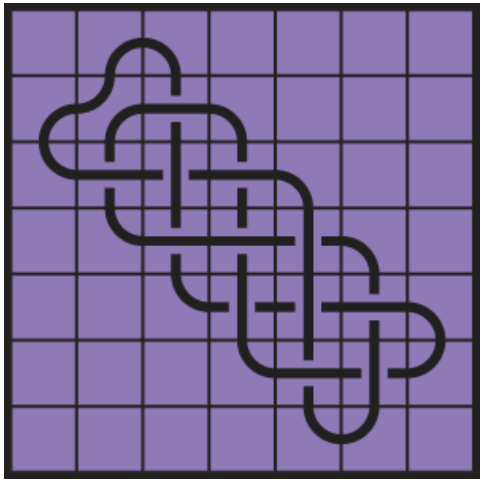 Curved lines on purple background