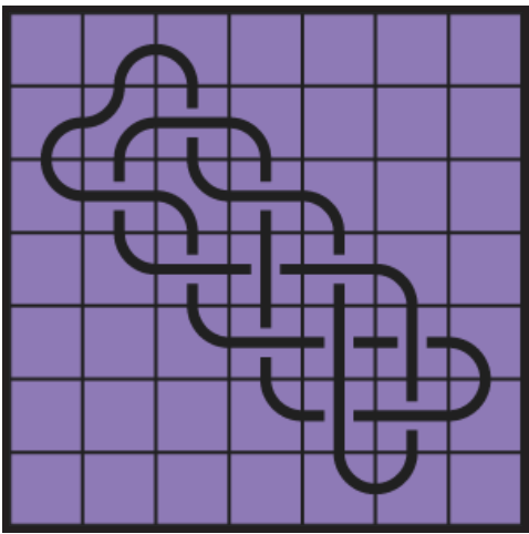 Curved lines on purple background