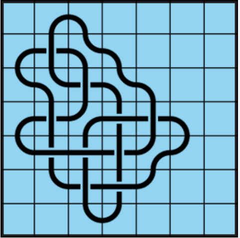 Curved lines on light blue background