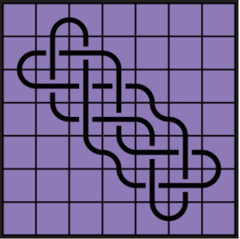 Curved lines on purple background