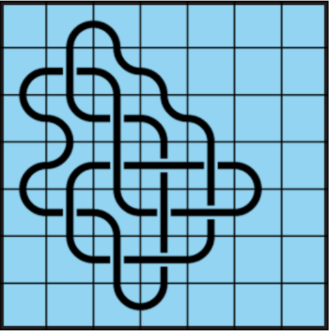 Curved lines on light blue background