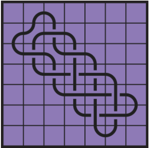 Curved lines on purple background