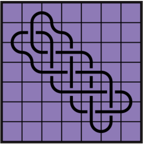 Curved lines on purple background