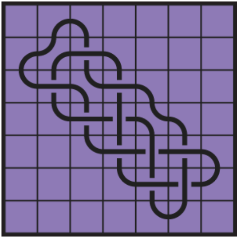 Curved lines on purple background