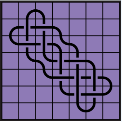 Curved lines on purple background