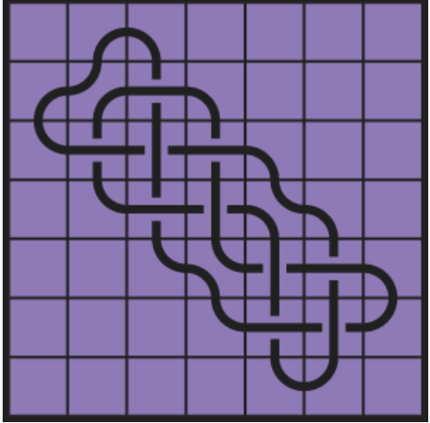 Curved lines on purple background