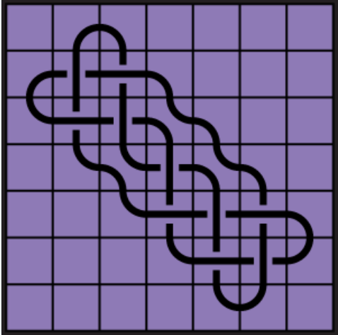 Curved lines on purple background