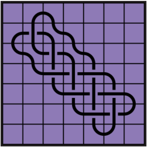 Curved lines on purple background