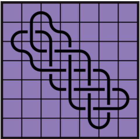 Curved lines on purple background