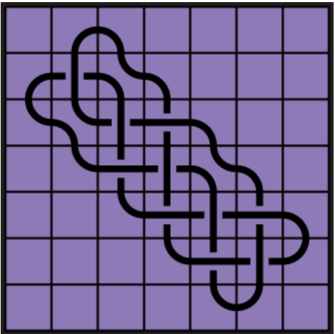 Curved lines on purple background