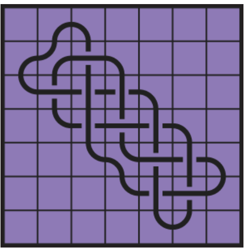 Curved lines on purple background