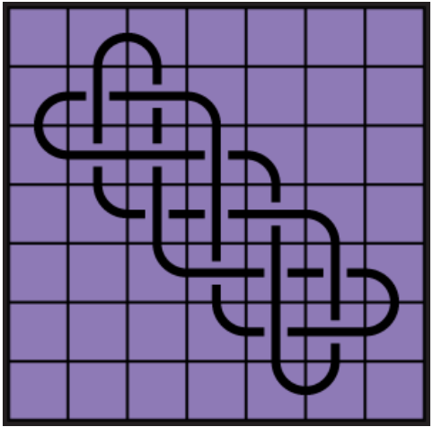 Curved lines on purple background