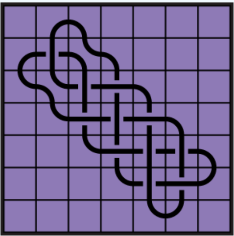 Curved lines on purple background