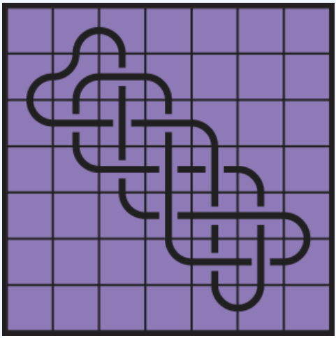 Curved lines on purple background