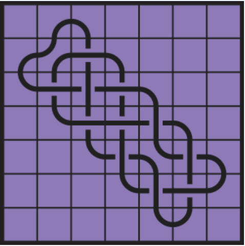 Curved lines on purple background