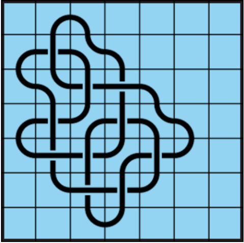 Curved lines on light blue background