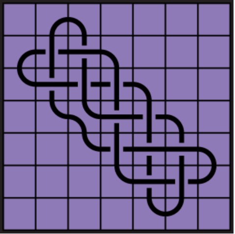 Curved lines on purple background