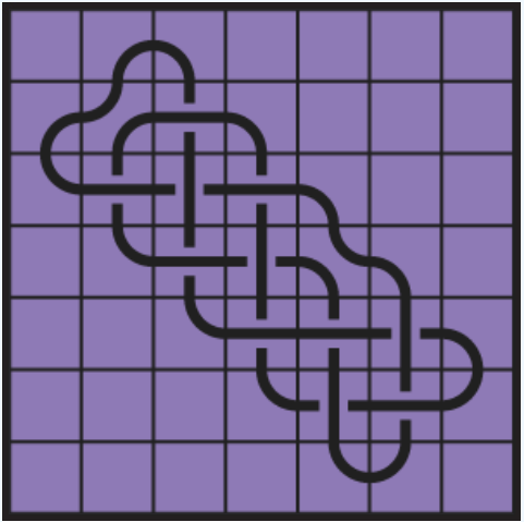 Curved lines on purple background