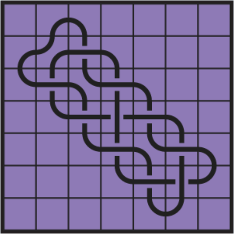 Curved lines on purple background