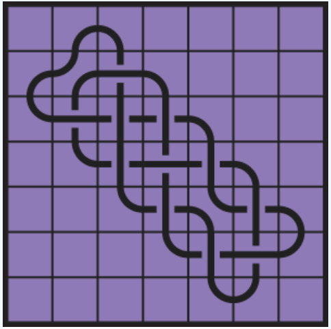 Curved lines on purple background