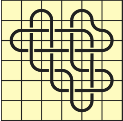 11a140 Curved lines on a yellow background