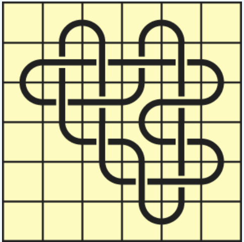 11a343 Curved lines on a yellow background