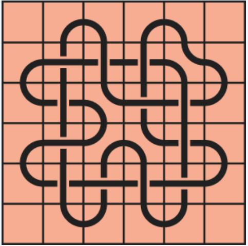 11a364 (more) Curved lines on a red background