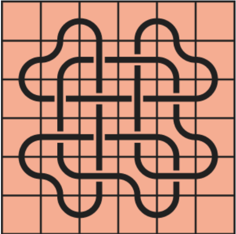 11a43 (more) Curved lines on a red background