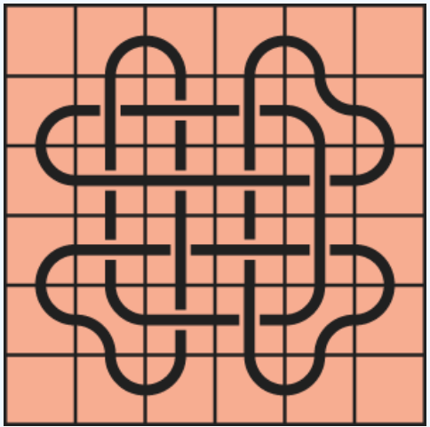 11a44 (more) Curved lines on a red background