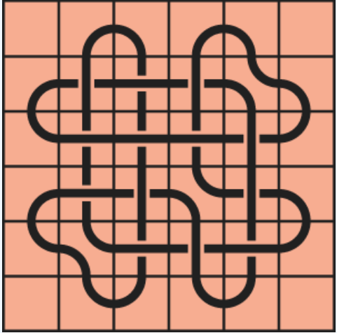 11a58 (more) Curved lines on a red background