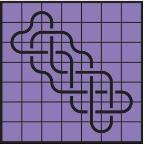 Curved lines on purple background