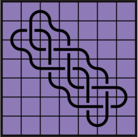 Curved lines on purple background