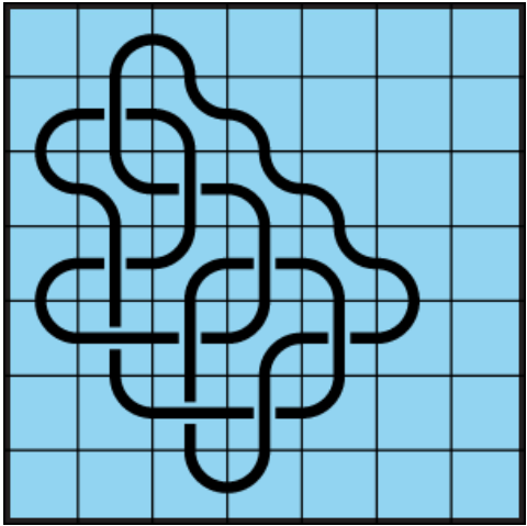 Curved lines on light blue background