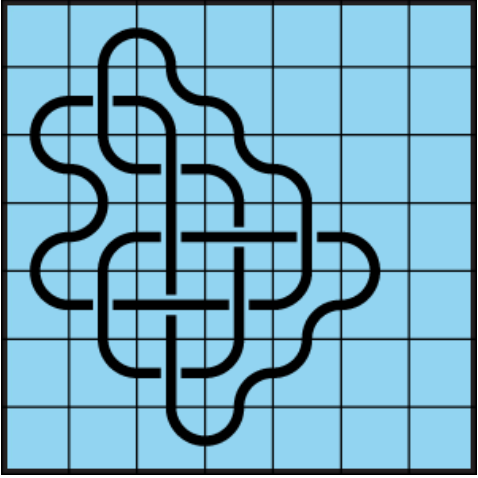 Curved lines on light blue background